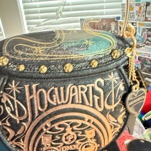 Hogwarts Themed cauldron Black and Gold Bag